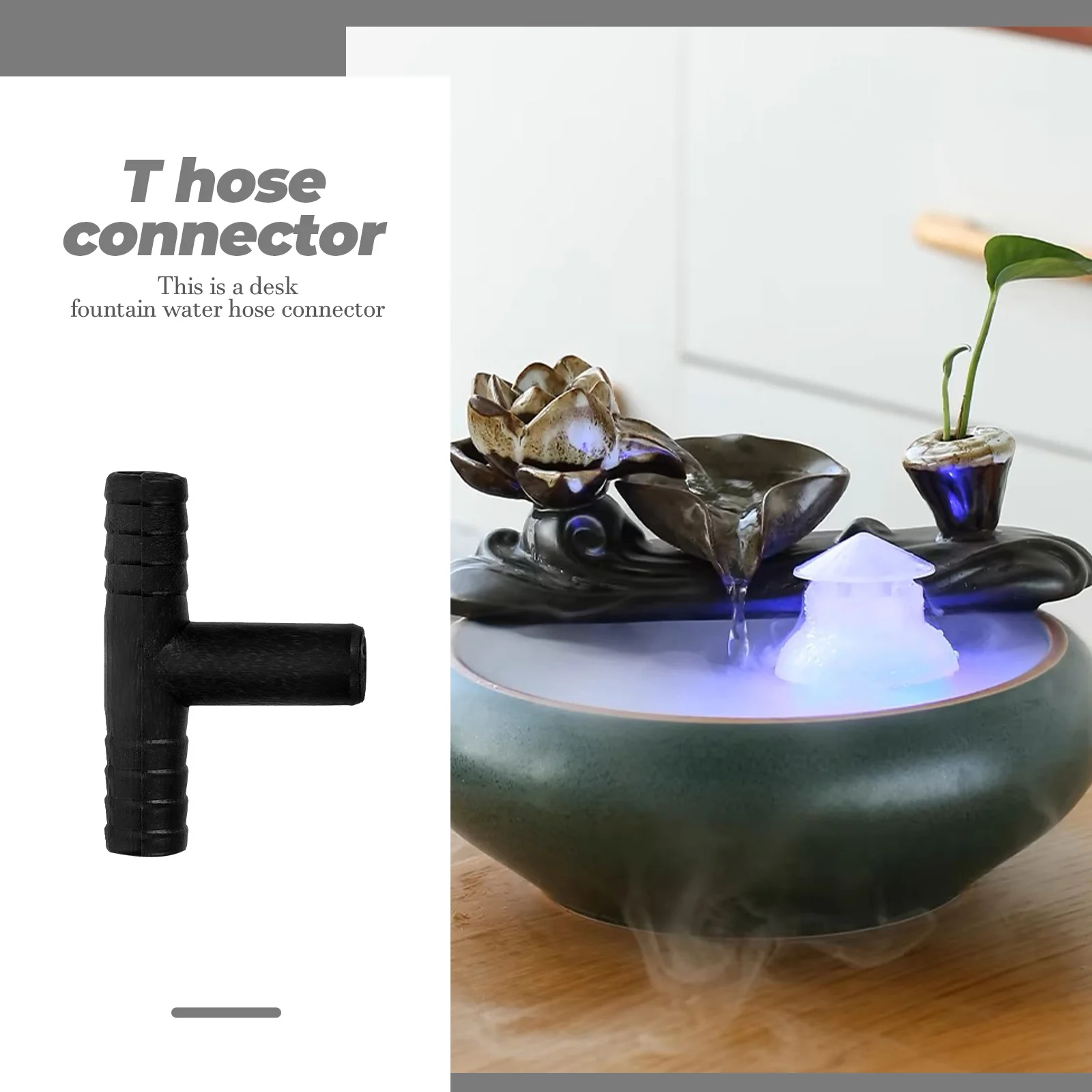 

10pcs 8mm Desk Fountain Hose Connectors T Shaped Splitter Adapters Quick Connect Fittings Water Pipe Accessories Garden Use