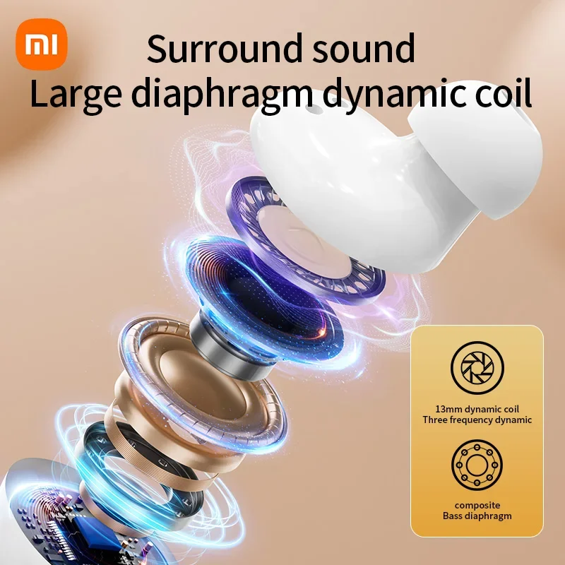 XIAOMI S09 ANC Bluetooth5.4 Earbuds TWS Wireless In Ear Headphone Touch Screen Noise Cancelling Headset With Mic For Android iOS