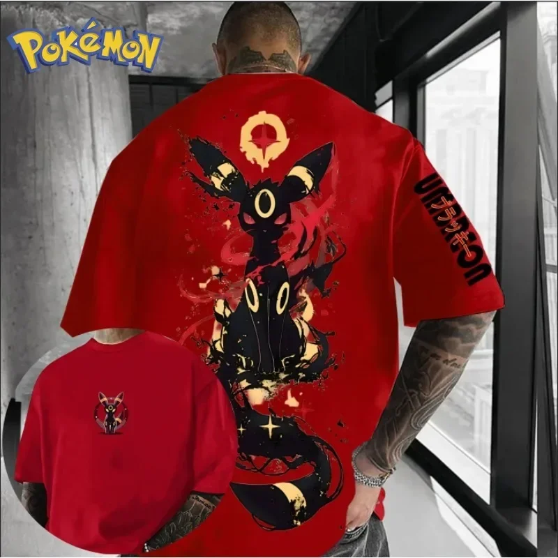 

Футболка с двусторонним принтом Пикачу из аниме Pokémon, летняя детская футболка 2026 года, мужская спортивная одежда для тренировок и фитнеса на открытом воздухе