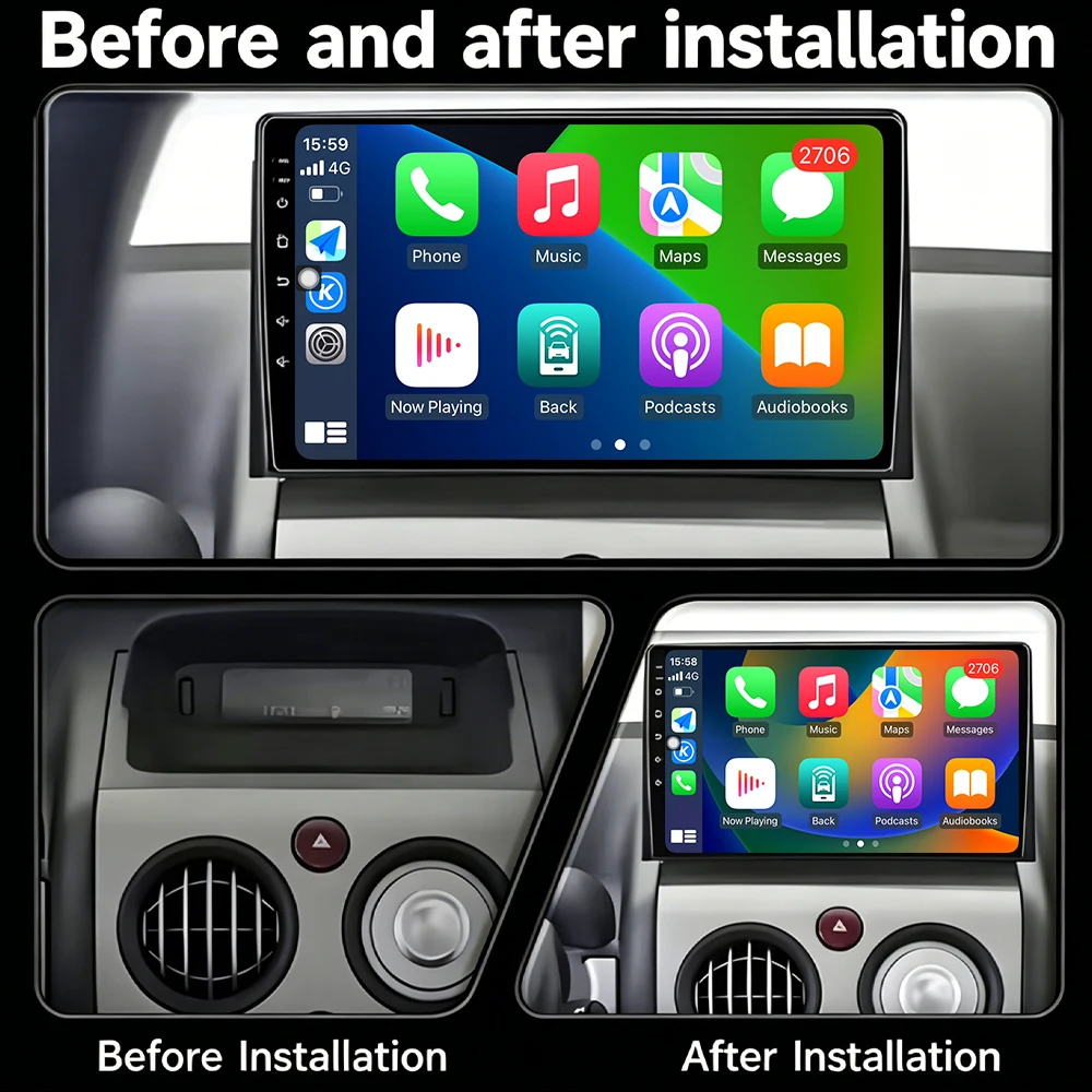 Car Radio Screen For Peugeot Partner 1 2002-2008 Partner Origin 1 Car Intelligent System Carplay Android Auto 4G WIFI Bluetooth