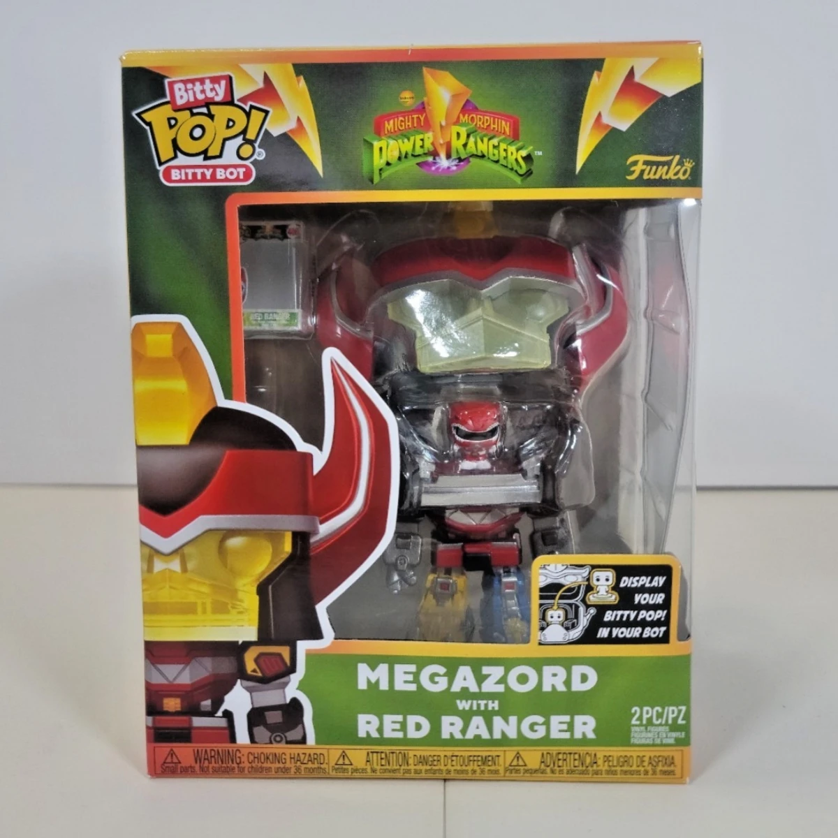 Bitty Pop! Bitty Bot Megazord with Red Ranger Figure Funko Official Licensed Limited Edition Model Power Rangers Fans Toy Gift