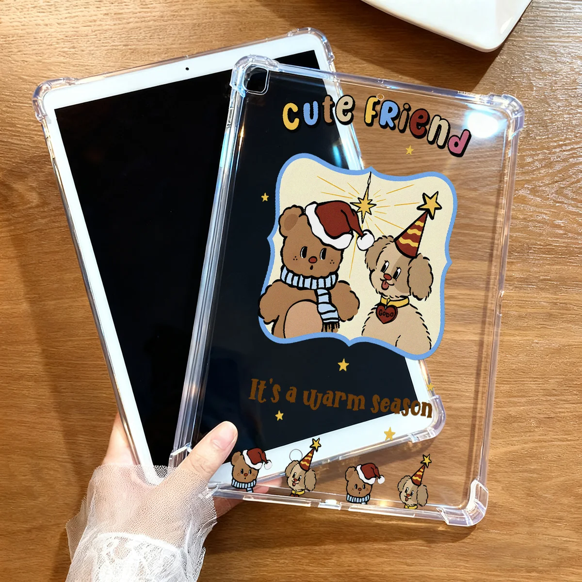Cartoon Bear Case For iPad Pro 12.9 13 11 inch 9.7 iPad 11 10.9 6 5 10.2 4 3 2 Air 13 11 2 Mini 7 6 5 4 3 2 Fundas Covers Capa