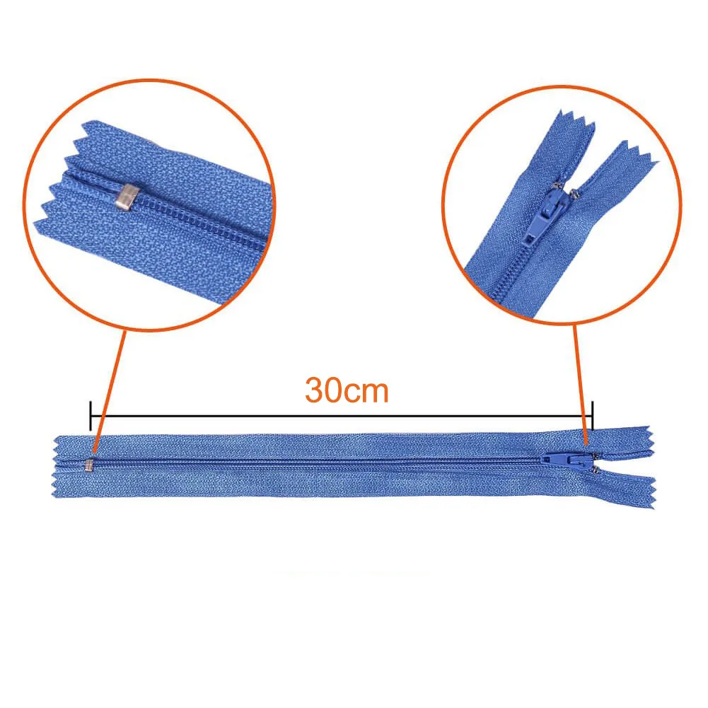 100Pcs 20/30 cm Nylon Zipper For Clothing Pocket Pants Process Closed End Color Zipper DIY Handcraft Cloth Sewing Accessories