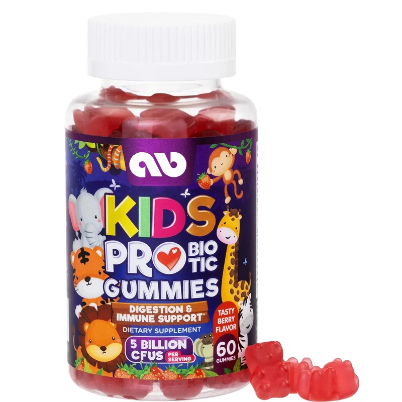 Gommes probiotiques pour enfants-Vitamines naturelles pour la santé digestive et le soutien immunitaire-Gluten et sans produits laitiers-60 gommes