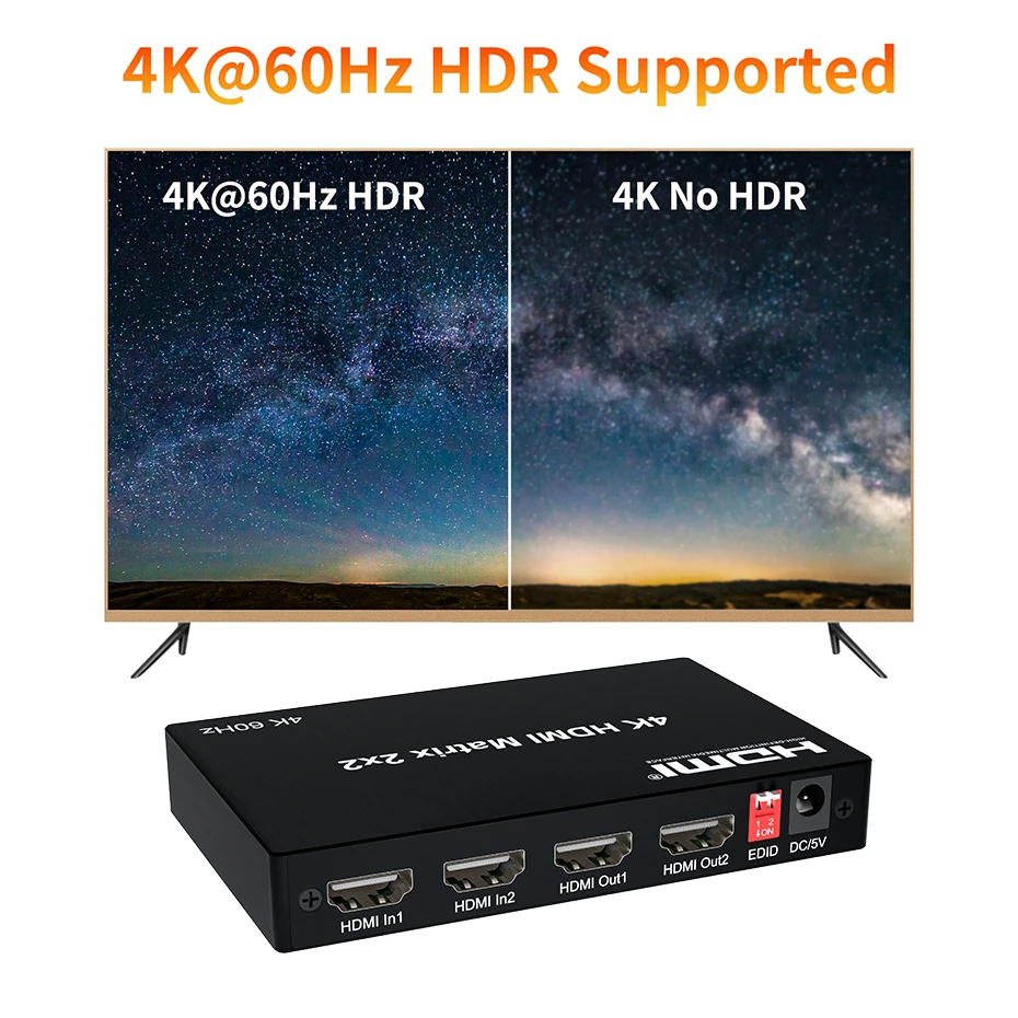 HDMI Matrix 4K 60Hz HDMI 2.0 Matrix Switch splitter HDMI 6X2 Matrix HDMI 4X2 Matrix HDMI 2X2 Matrix HDMI 2X4 Matrix with audio