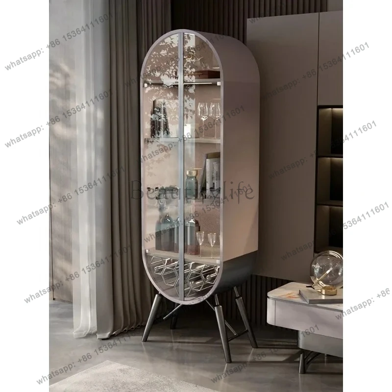exquisite simple wine cabinet post-modern simple villa bar glass display side cabinet