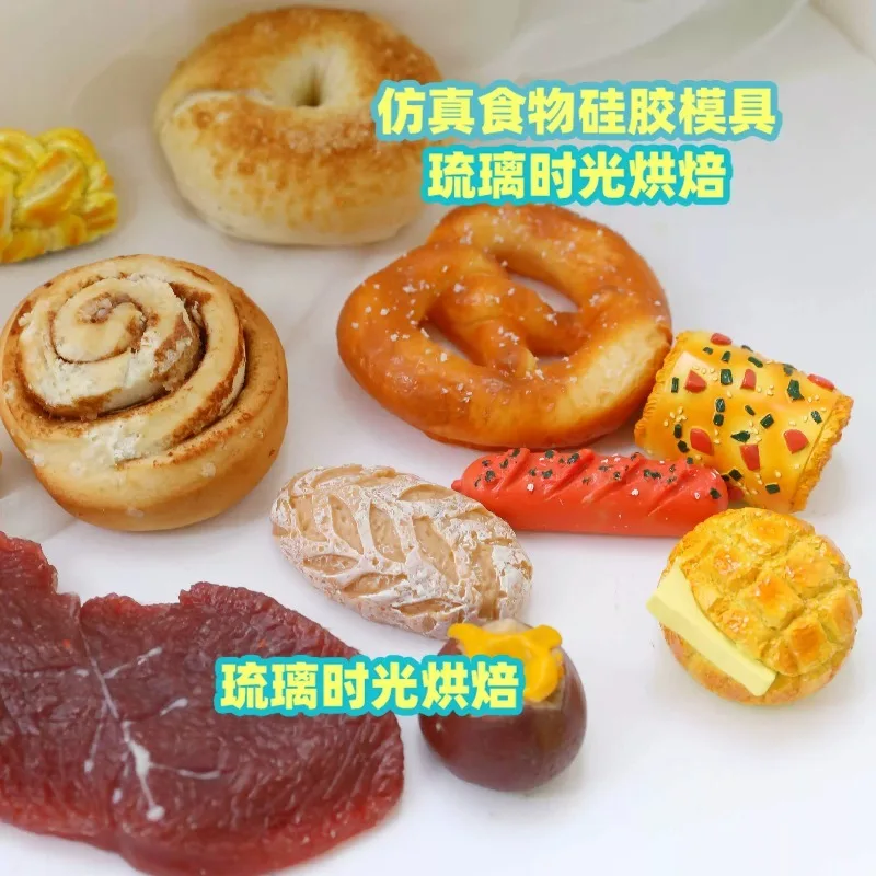 3D Simulation Bread Silicone Candle Molds Aromatherapy Candles Handmade Soap Gypsum Resin Mold DIY mochi squishy toy moulds