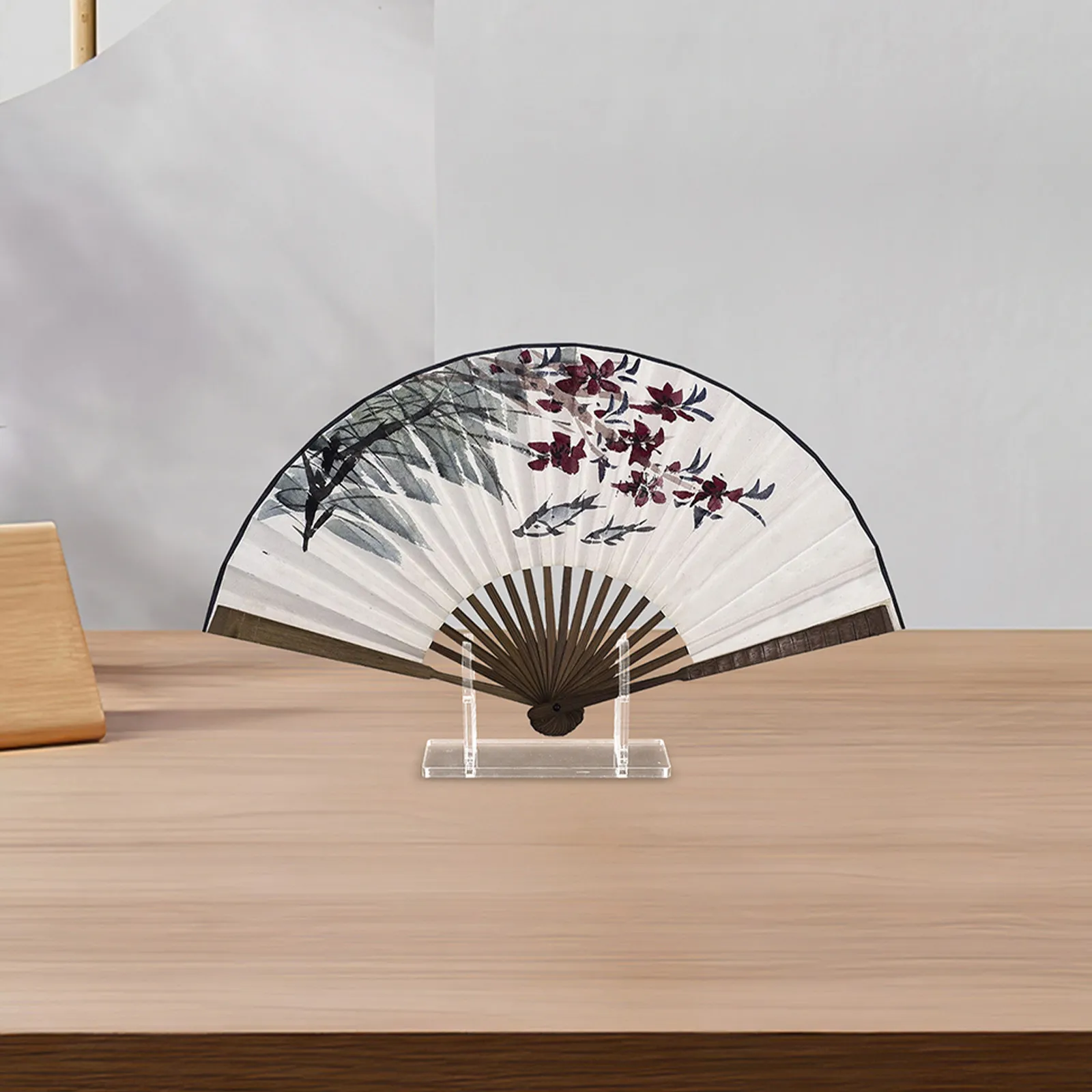 Acrylic Hand Fan Display Stand 4 Piece Clear Folding Fan Holder Organizer Stable Tabletop Rack Base