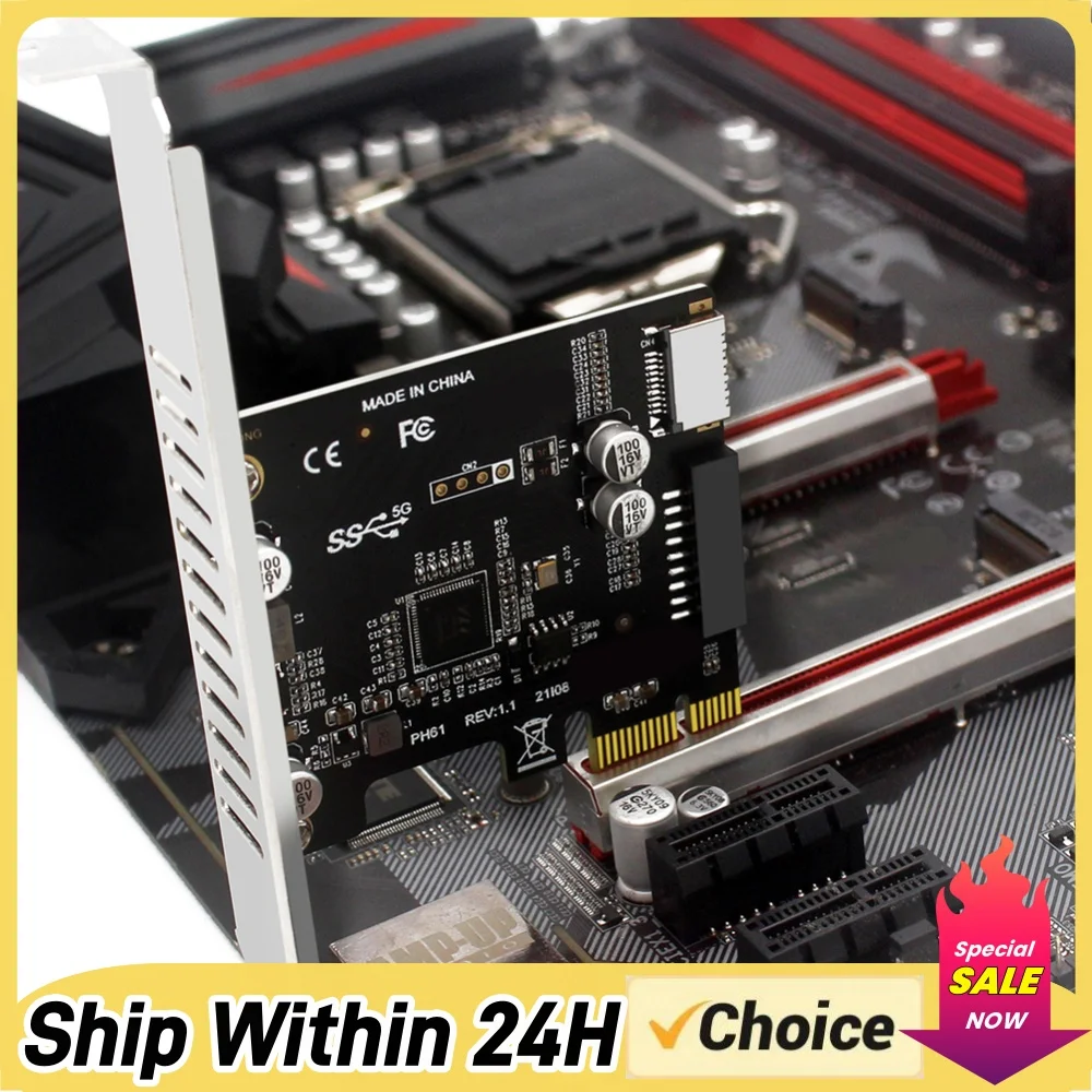 PC PCI-E To USB 3.0 Hub Splitter Expansion Card 19PIN PCI-E To USB 3.0 Hub Splitter Extender Card