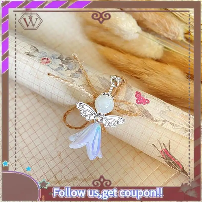 (New)-50Sets DIY Guardian Angel Pendant Kit, Make Your Own Pearl Angel Pendant, Key Ring, Pendant For DIY Wedding Crafts