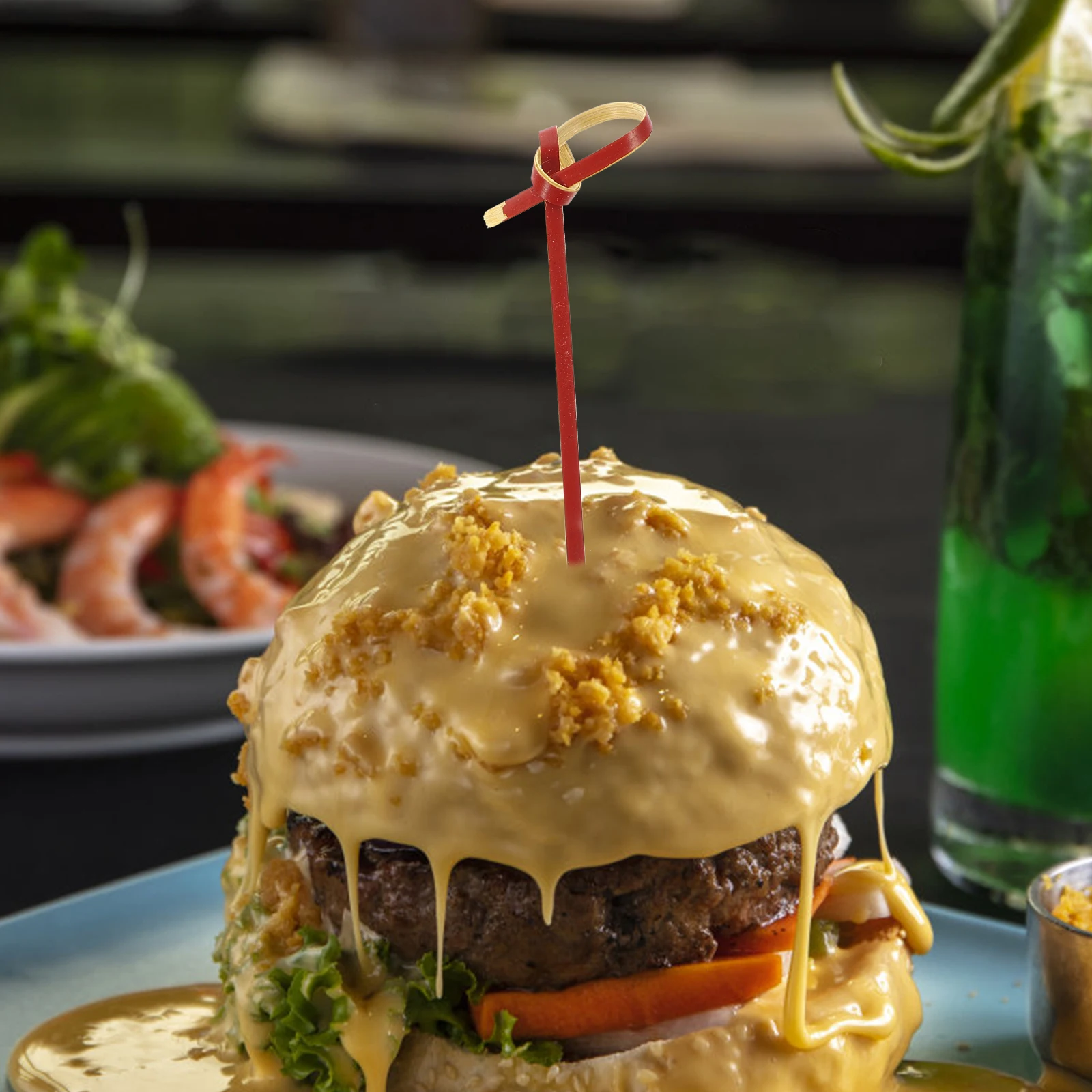 

100Pcs Bamboo Cocktail Picks Knot Fruit Food Sticks Party Cake Dessert Snack Toothpicks Cocktail Bamboo Picks Fruit Food Sticks