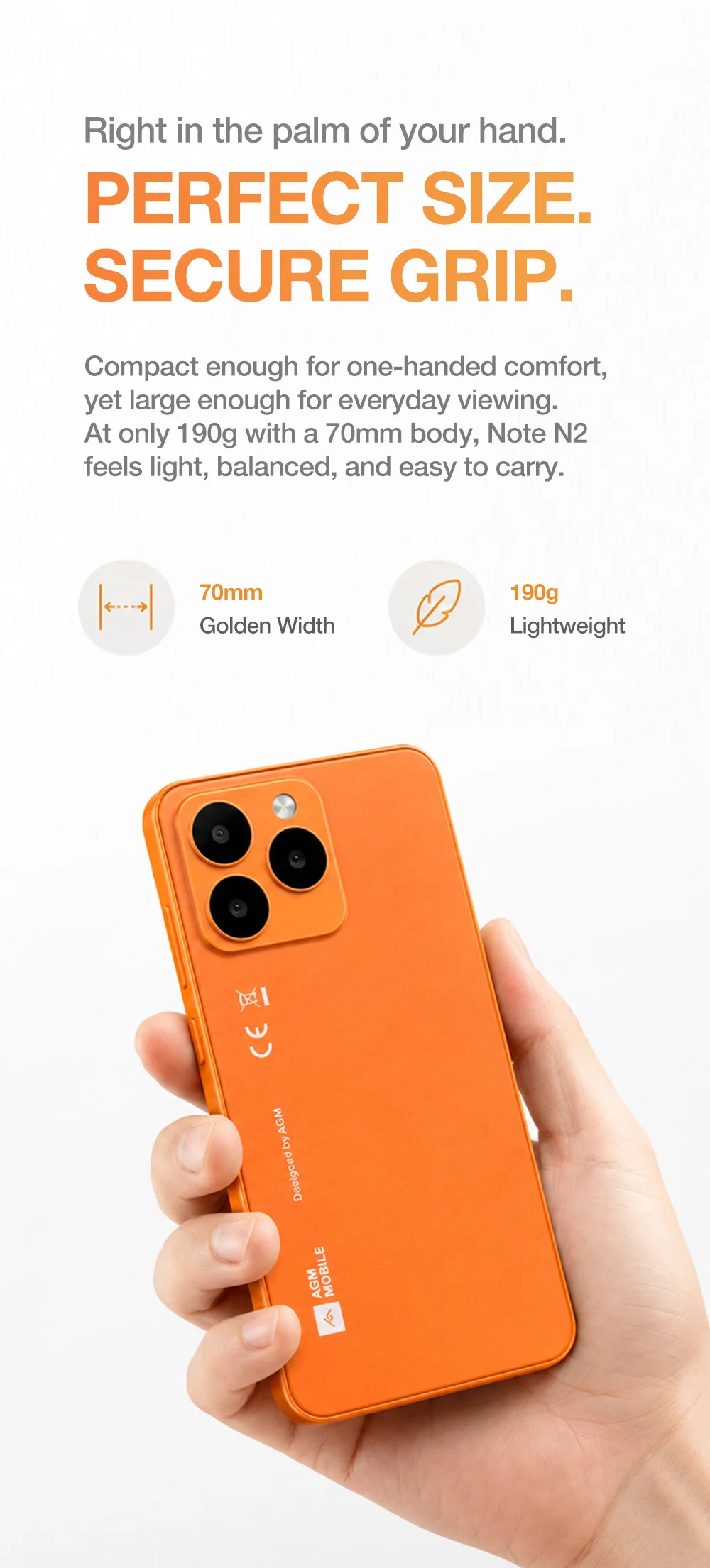 AGM N2 MINI Smartphone 3GB+32GB IP54 Compact Size 4.96Inch Display Android 16 GO 3000mAh Bettery Dual SIM Cheap Mini Phone