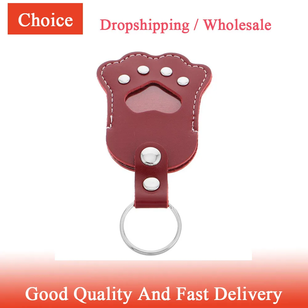 

Pet Keychain Purse Charm Print Paw Rings Pouch Animal Dog Keychains Office Fob For Keys Bag To Clean For Office Home Car