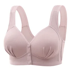 The New Large Size Front Closure Mother Back Underwear Thin Section Of Comfortable Breathable Push Up Adjustable Women's Bras