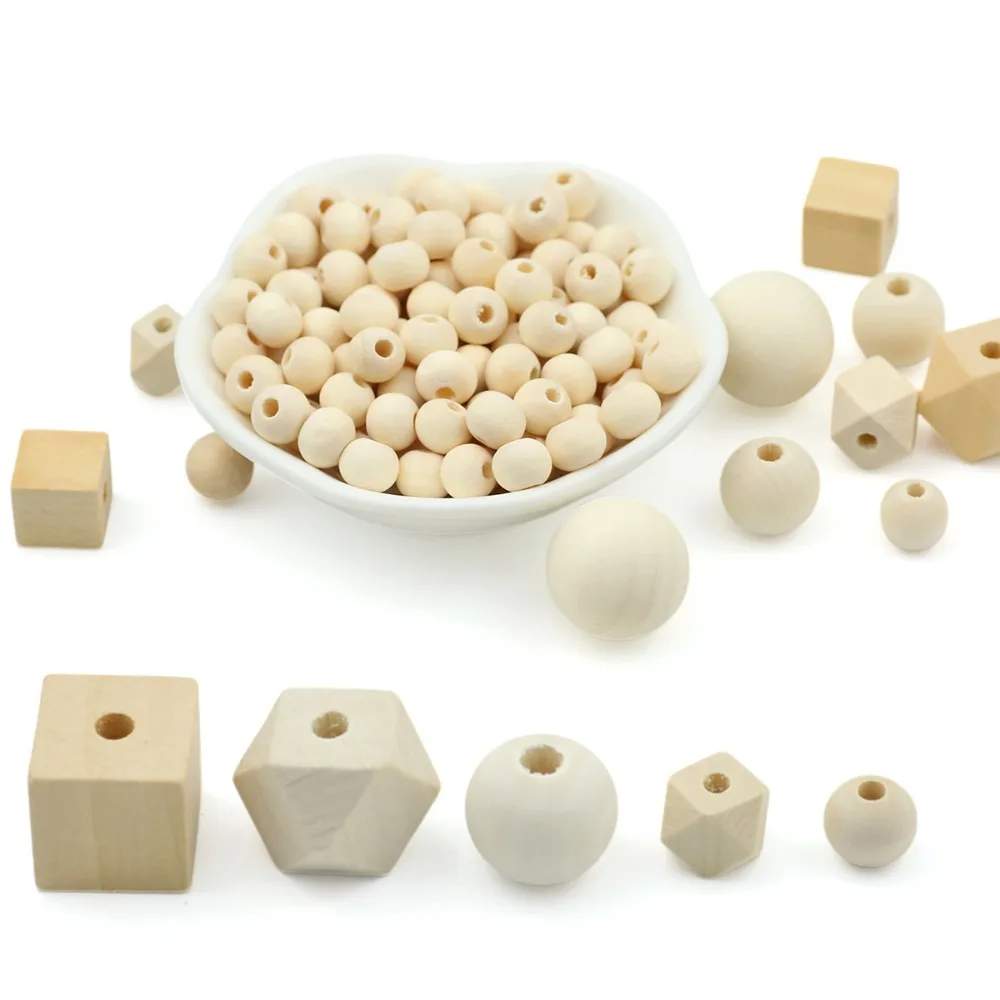 

4-40mm 1-300pcs Natural Wood Beads Round Spacer Wooden Pearl Lead-Free Balls Charms DIY for Jewelry Making Handmade Accessories