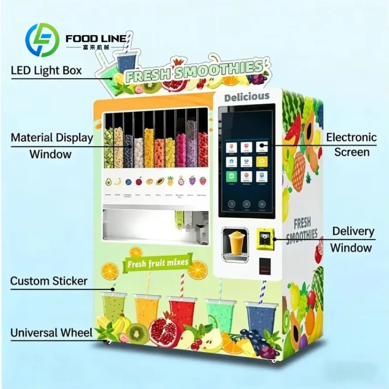 Fully Automatic Commercial Slush & Smoothie Vending Machine Touchscreen Wi-Fi Enabled Auto Clean 20-150 Capacity Customized