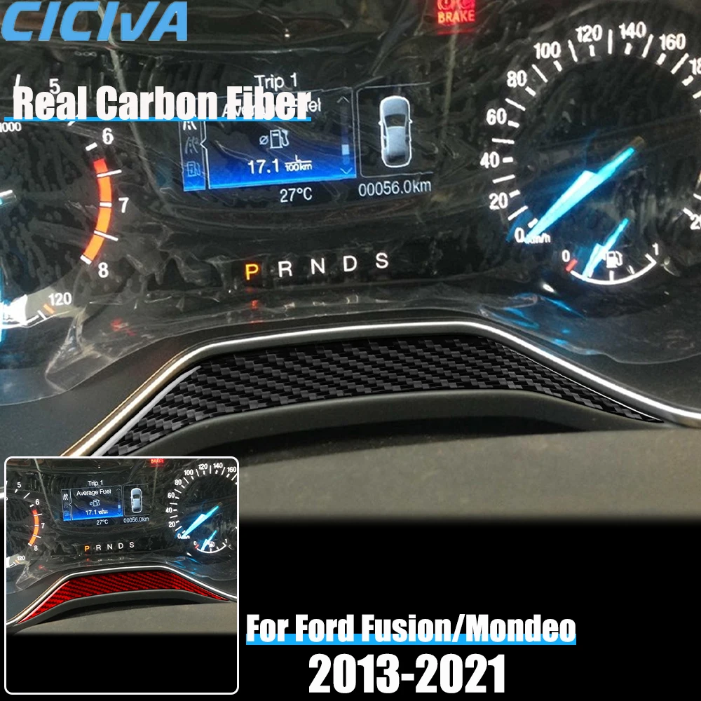 

Настоящее углеродное волокно, автомобильные аксессуары, накладка на панель рулевого колеса, мягкая наклейка для Ford Fusion/Mondeo 4-го поколения 2013-2021