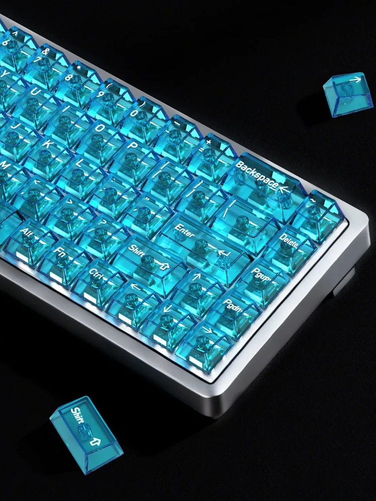 Przezroczyste nakładki na klawisze Czerwone Niebieskie Białe Profil Cherry PC do Klawiatur Mechanicznych DIY 60 70 80 90 100 Koreańskie Nakładki na Klawisze — zdjęcie produktu 7