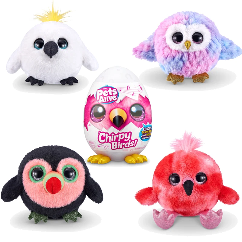 ZURU Pets Alive Frankie Chirpy Birds Electronic Pet That Speaks Giant Surprise Egg Animal Plush Interactive Toys Unboxing Gifts