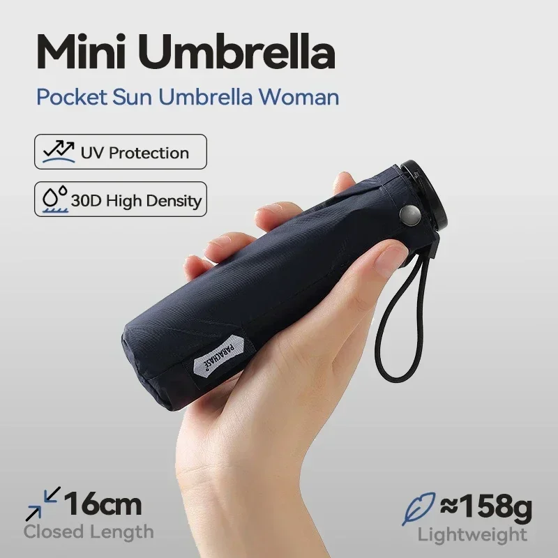 Parachase Mini Sun Umbrella Woman Lightweight, Foldable Small UV Umbrella Portable, 6 Ribs Parasol Umbrella Rain Waterproof