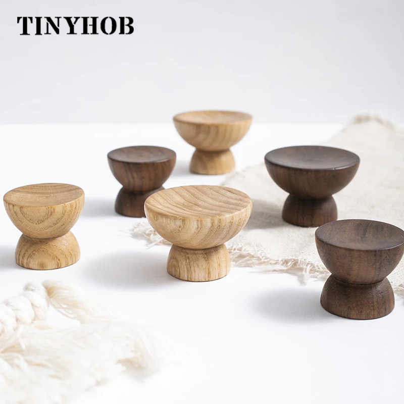 Wooden Dresser Drawer Pulls Natural Walnut Ash Bedroom Decor Cupboard Handles Kitchen Cabinet Handles Furniture Hardware