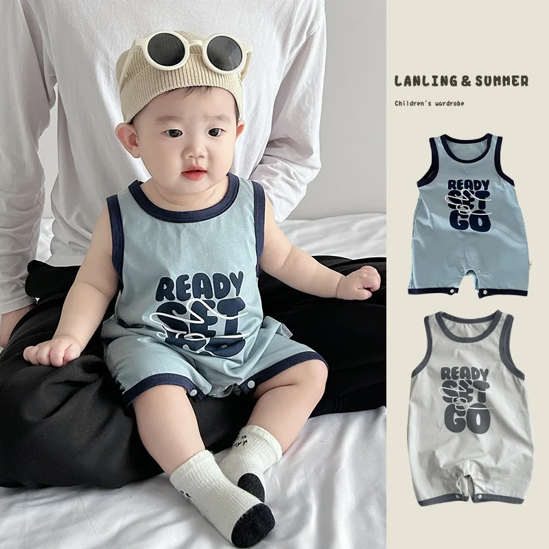 

Summer Lightweight Baby Onesie, Korean Style for Boys Suitable for Newborns, Ideal for Crawling During Hot Weather