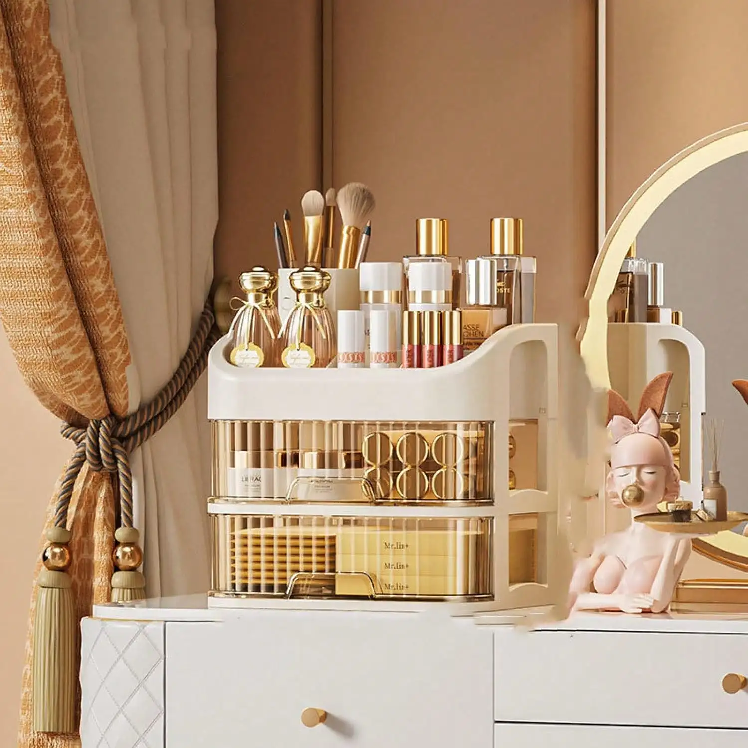 3-5 Layers Multi-Purpose Drawer Storage Cabinet, Dresser With Drawer Cosmetic Storage Box - Spacious Storage Space, Can Store Skin Care Products, Brushes, Eye Shadow, Lotion, Lipstick, Nail Polish - Very Suitable For Dresser, Bathroom, Bedroom And Dresser