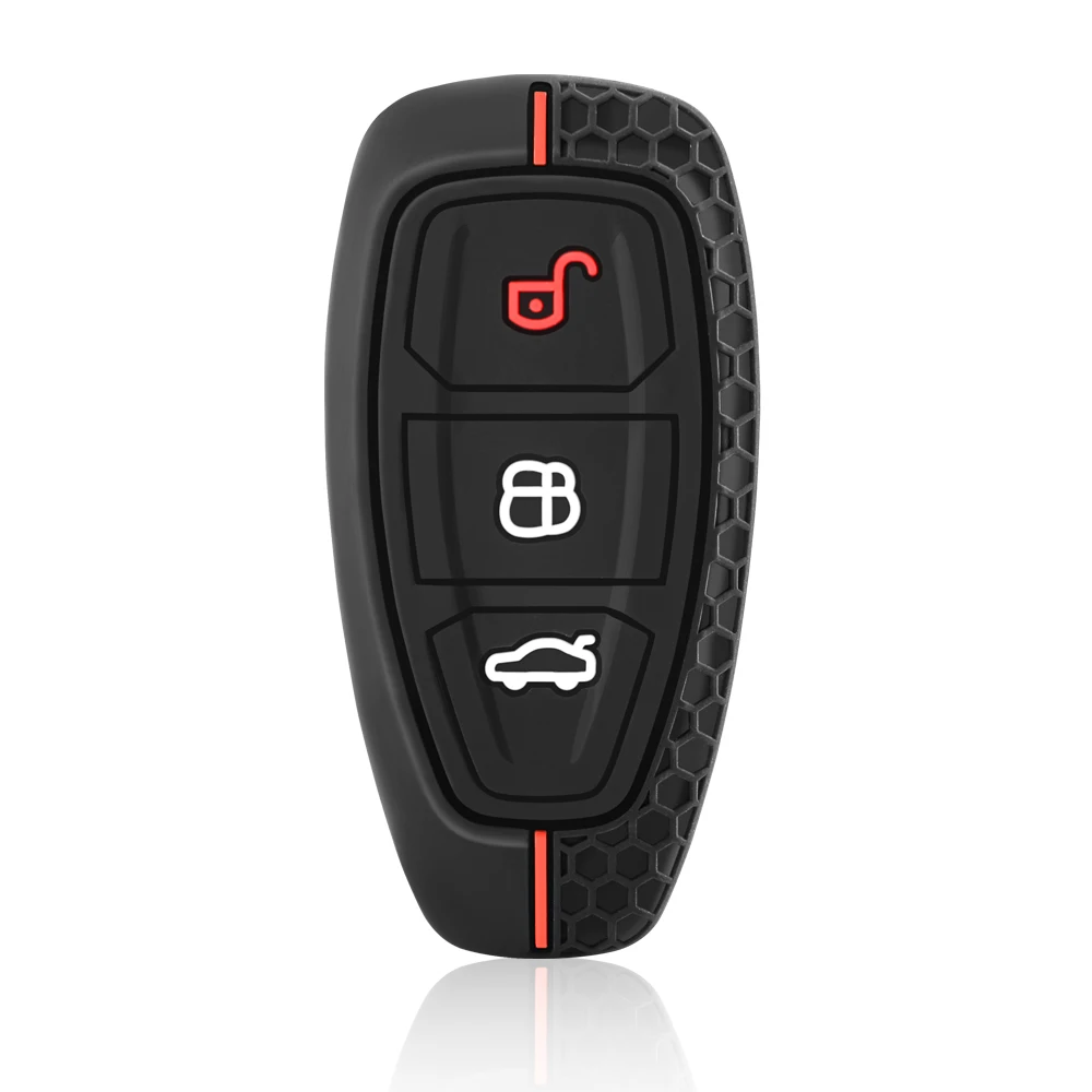 Car Key Pack for Ford ST Line Fiesta Focus Mondeo Ecosport Kuga Puma Edge Escape Metallic Silicone Car Key Fob Case Accessories