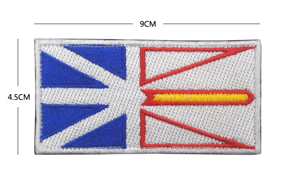 CANADA Quebec Newfoundland Labrador Flag Embroidery Patches Hook & Loop on Clothes  Badge Decoration for Clothing and Backpack