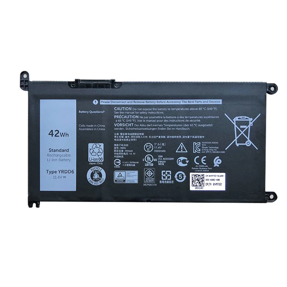 NEW YRDD6 For latitude 3400 3300 3500 3401 3501 3410 3510 3379 3310 For Vostro 3491 3501 3590 3490 3591 5581 5481 Laptop Battery