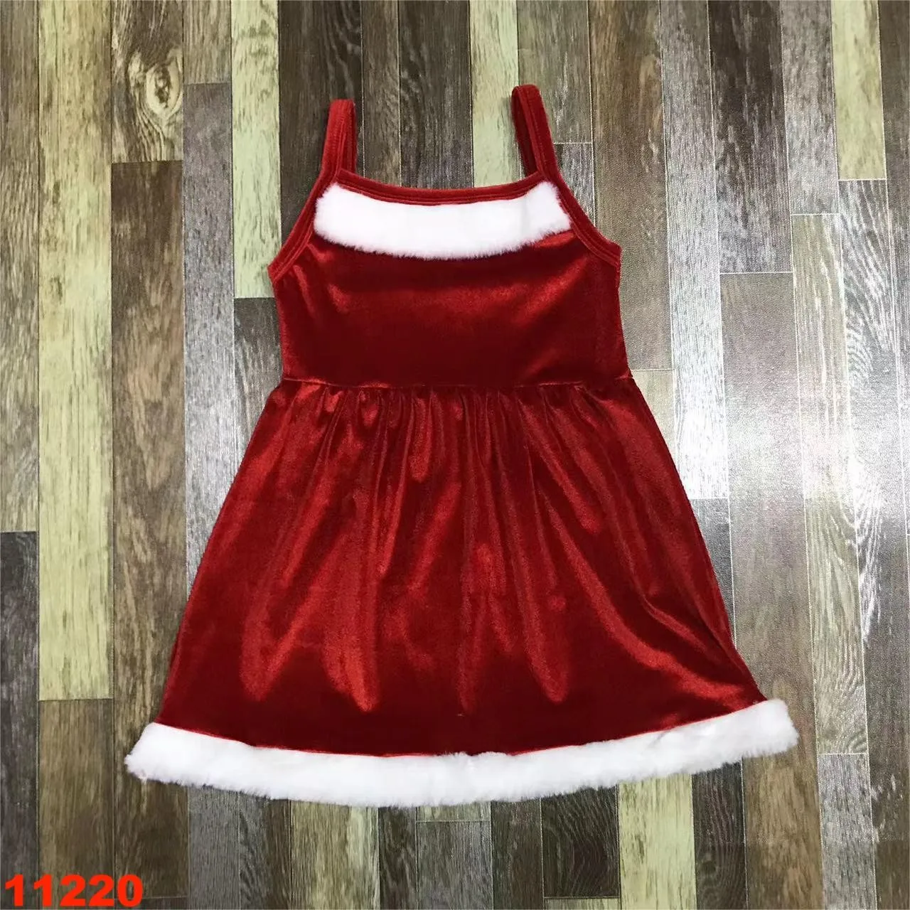 Strapless dress 0-16 years Christmas Winter Dress Girls Baby Furry Thickened Soft Children Boutique Clothing