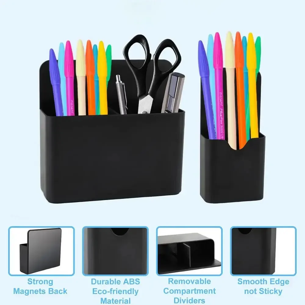 Magnetic Pen Holder Erase Marker Storage Box Pencil Organizer for Home Office Whiteboard Fridge Refrigerator