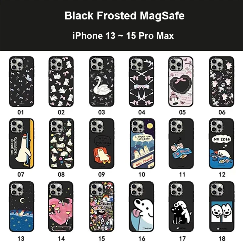 Black Border Frosted MagSafe Phone Case Cover for iPhone 13 14 15 16 Pro Max Protective Case