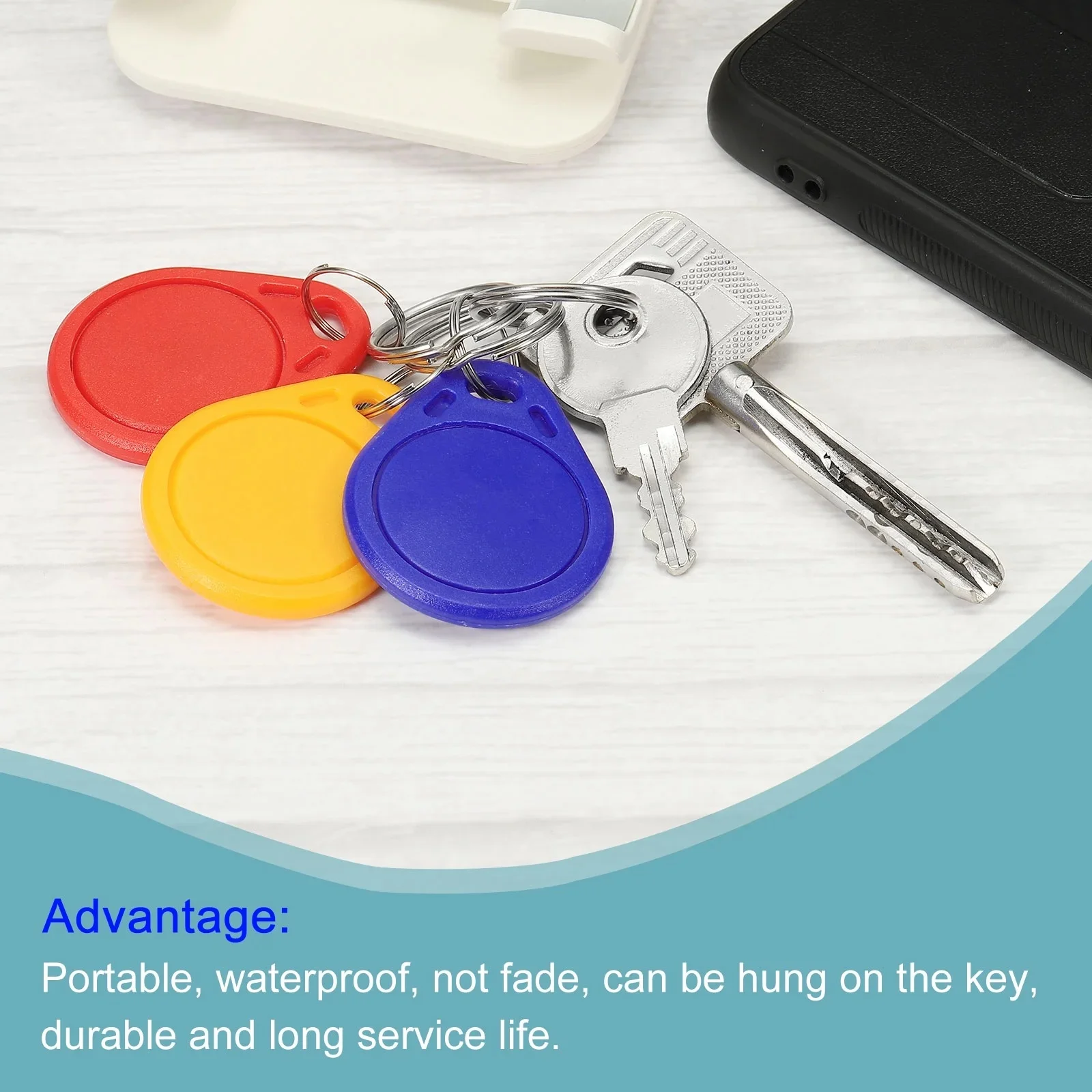 5P 13.56MHZ IC Token NFC Tag Keyfob RFID Key Fob Rewritable RFID Writable Access Control Key Card for Entry Access Control Syste
