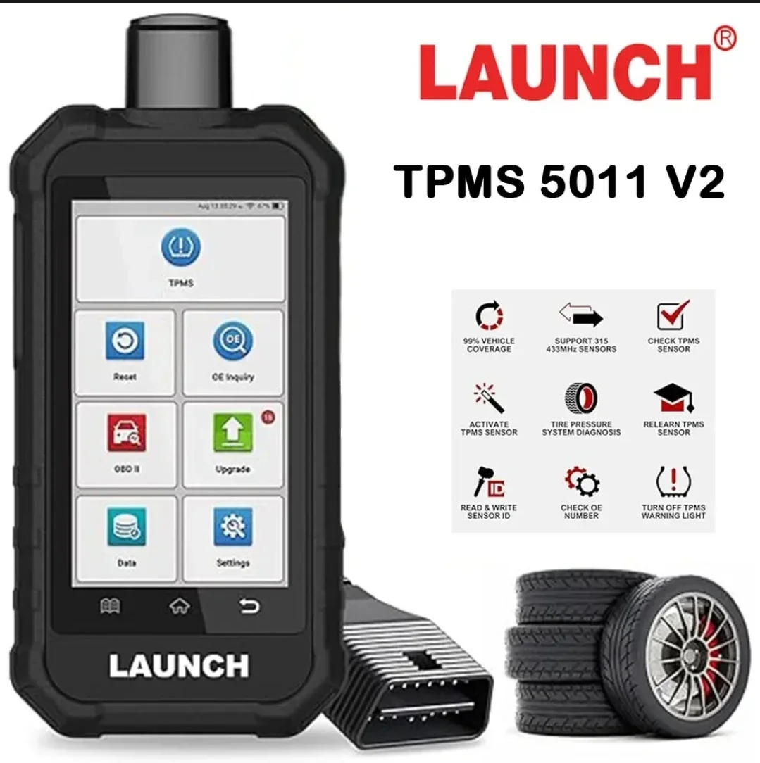 LAUNCH X431 TPMS 5011 V2 315 433MHZ Tire Pressure Diagnostic Tool 12 Reset Functions Full OBD2 Wifi F-ree Update vs CRT5011E