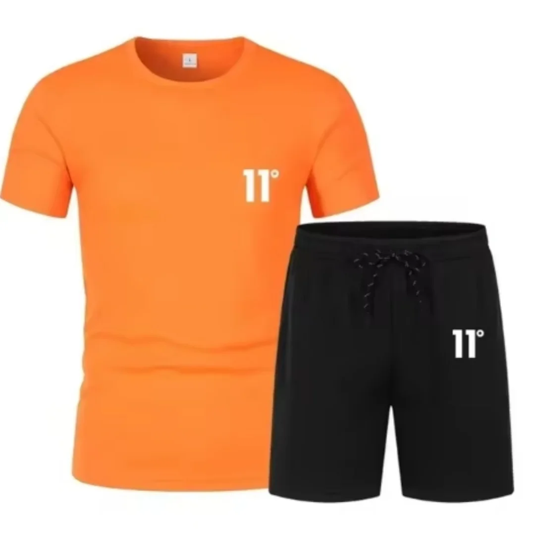 Ensemble T-shirt à manches courtes pour hommes; vêtements de sport de course d'été; ensemble deux pièces de fitness pour course du matin ; mode d'été