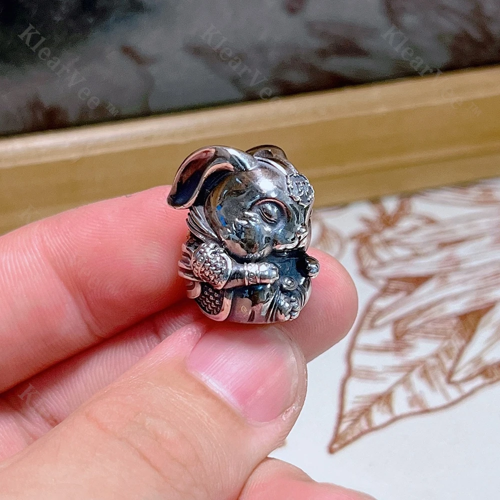 

Rabbit S925 Creative Paracord Woven Pendant EDC Outdoor Gadget Knife Bead Camping Backpack Charm DIY Keychain Accessory