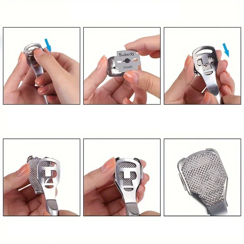Stainless Steel Foot Care Tool Set, Including Foot Repair Knife and Dead Skin File, for Removing Calluses and Thick Dead Skin from the Soles of the Feet, Suitable for Home and Salon Use, Daily Foot Care Tools