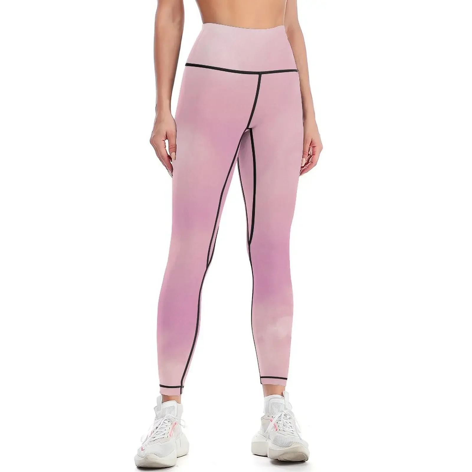Pastel Pink Aesthetic Clouds Nature Leggings flared Sports female Sportswear woman gym fitness set gym Womens Leggings