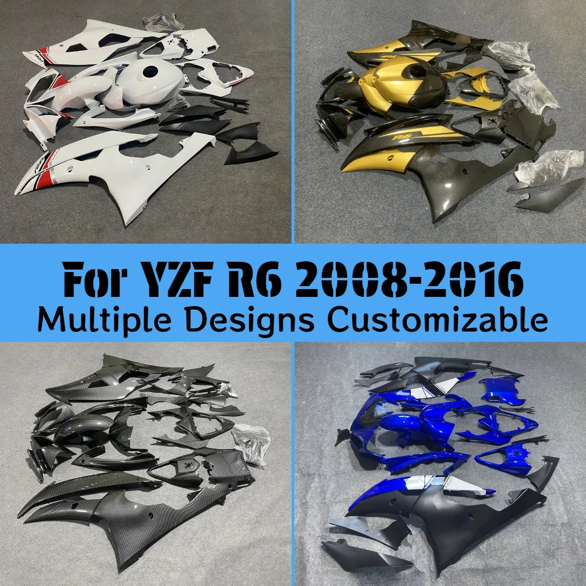 

Комплект обтекателей из карбона для YAMAHA YZF R6 2008-2016, YZFR6 08-16, неоригинальные, литьевые, для мотоциклов