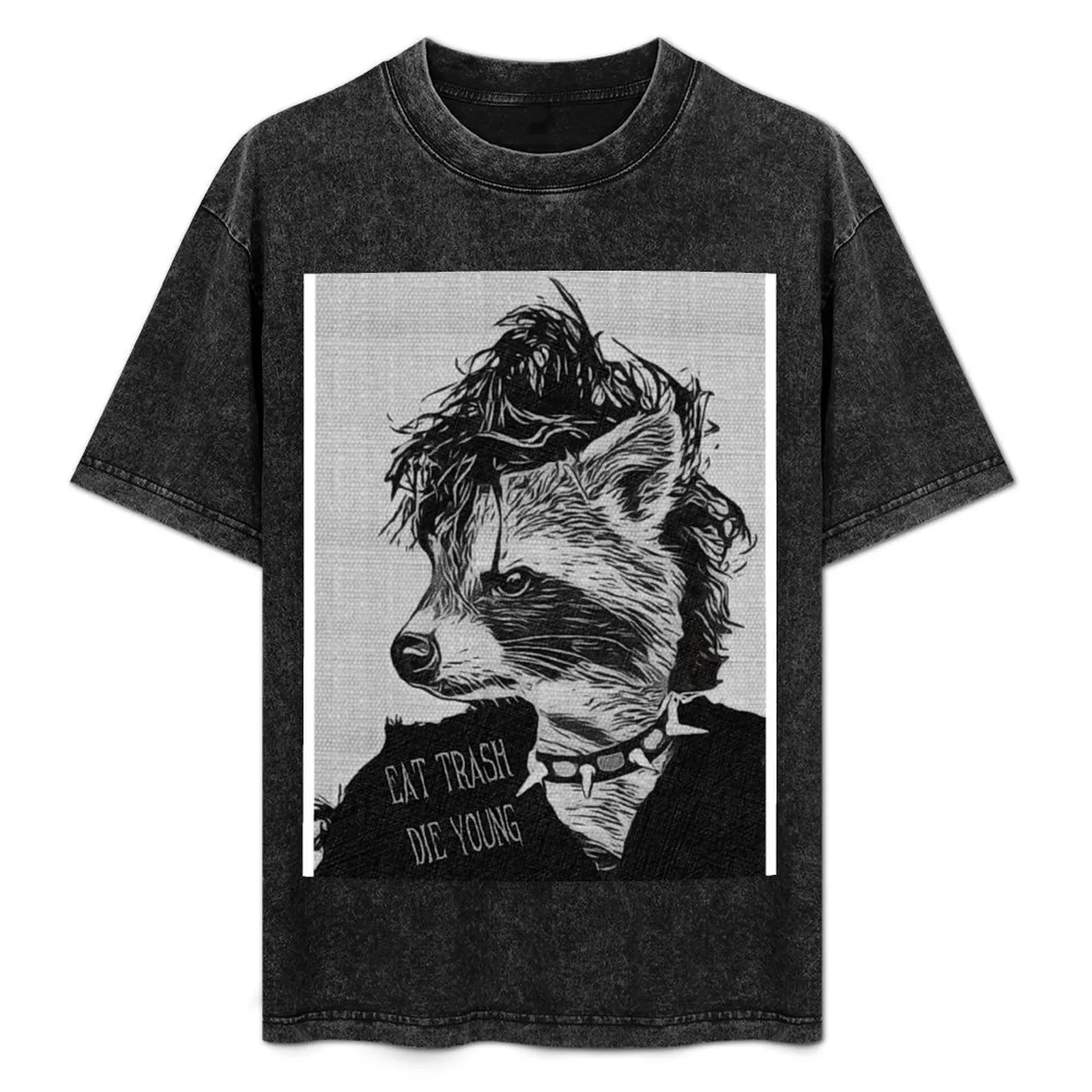 

Punk Rock Raccoon T-Shirt Soft Anti-Shrink Cotton Tee