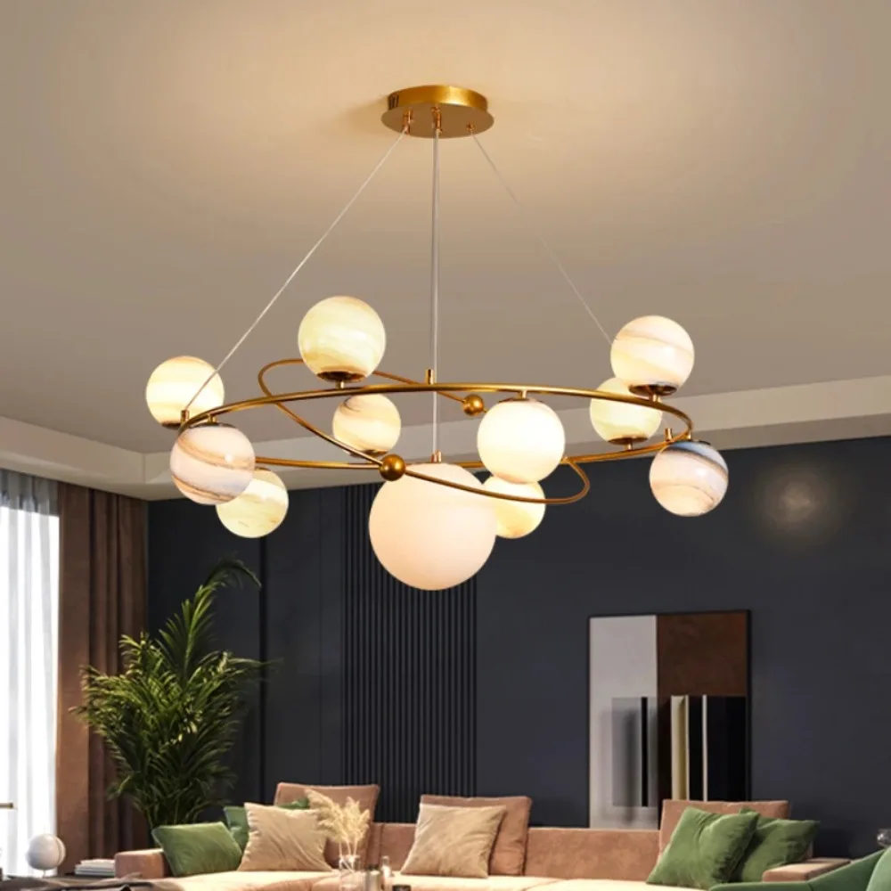 LED Lights Luxury Planet Restaurant Pendant Lights Children's Pendant Lights Creative Saturn Living Room Bedroom Decoration