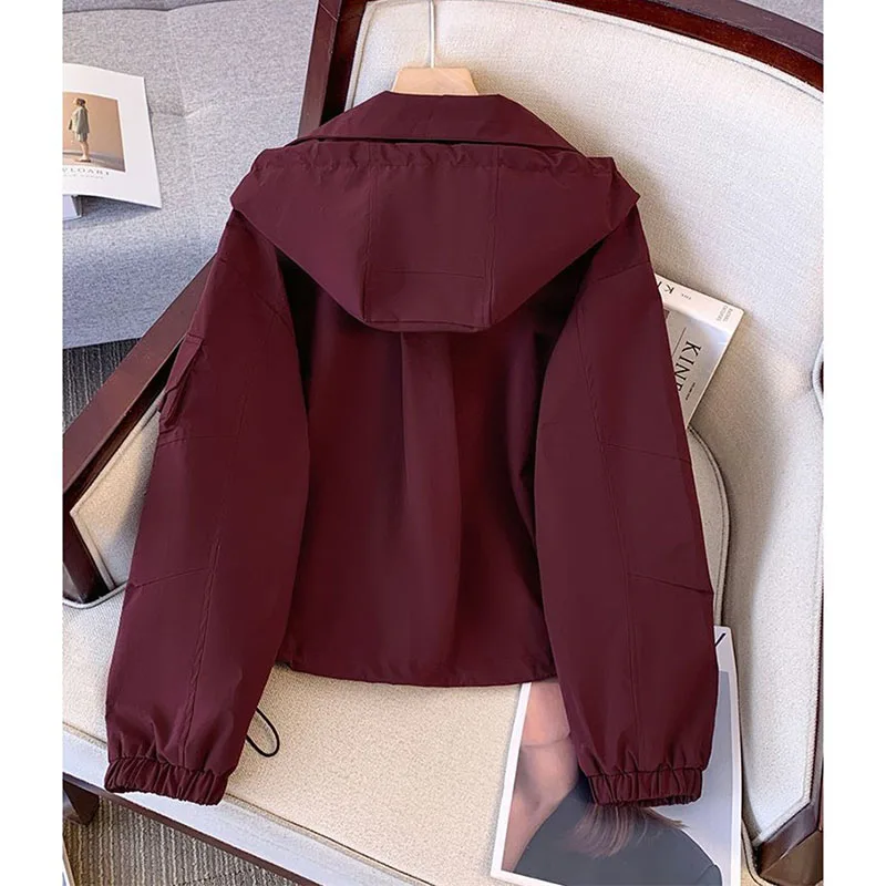Black Super Fire Women's 2026 Spring Female New Loose Coat This Year's Popular Explosion Jacket Short Ladies Hooded Overwear