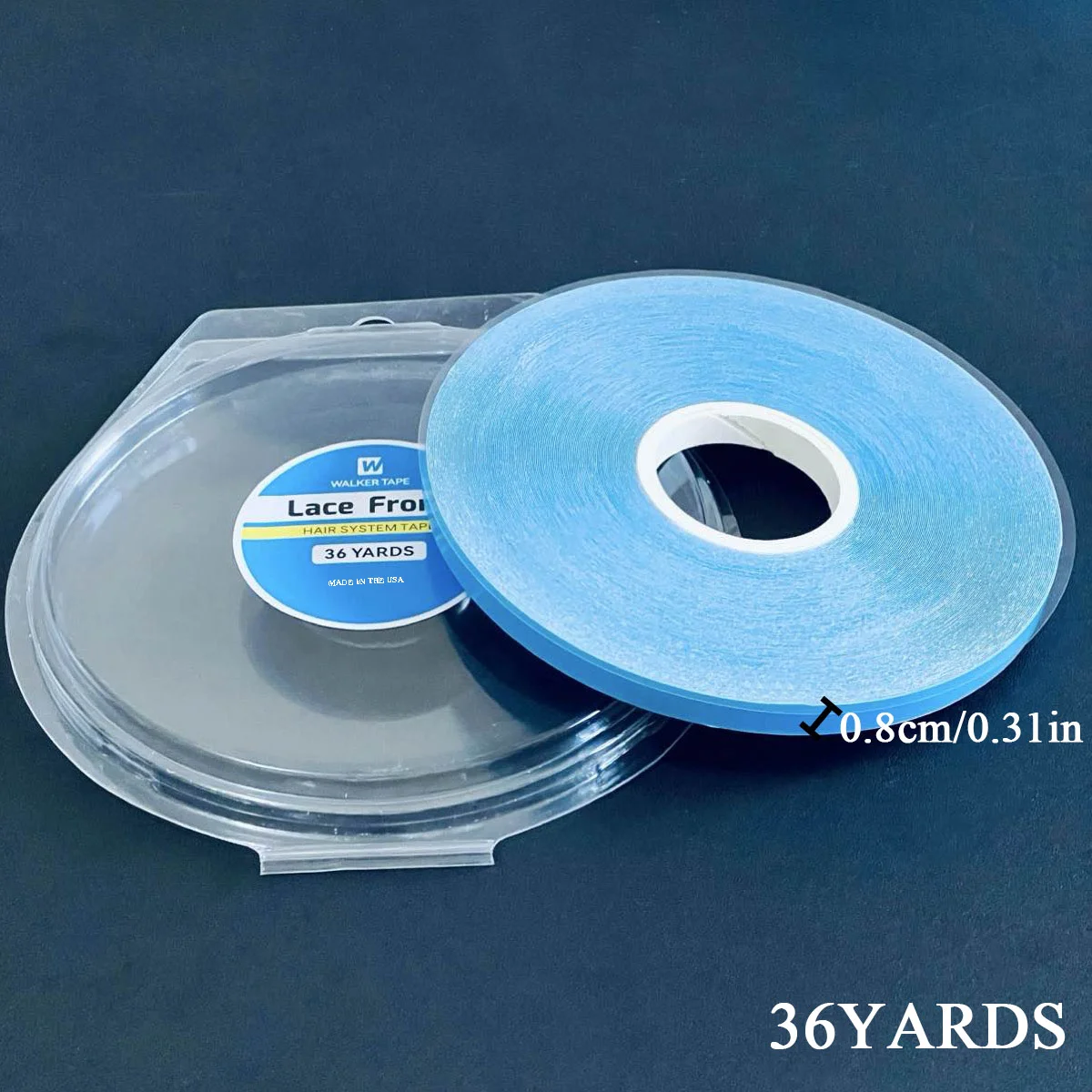 

36YARDS 0.8cm Hair SystemsTape For Lace Front Blue Double Sided Wig Tape For Hair Extensions Adhesive Tape Wig Styling Tools