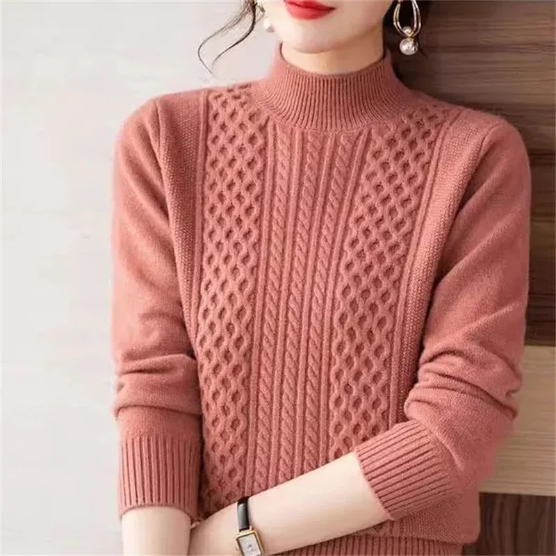 2025 New Autumn Winter Korean Fashion Sweater Women Long Sleeve Casual Temperament Bottoming Sweater Pullover  Ladies Knitwear