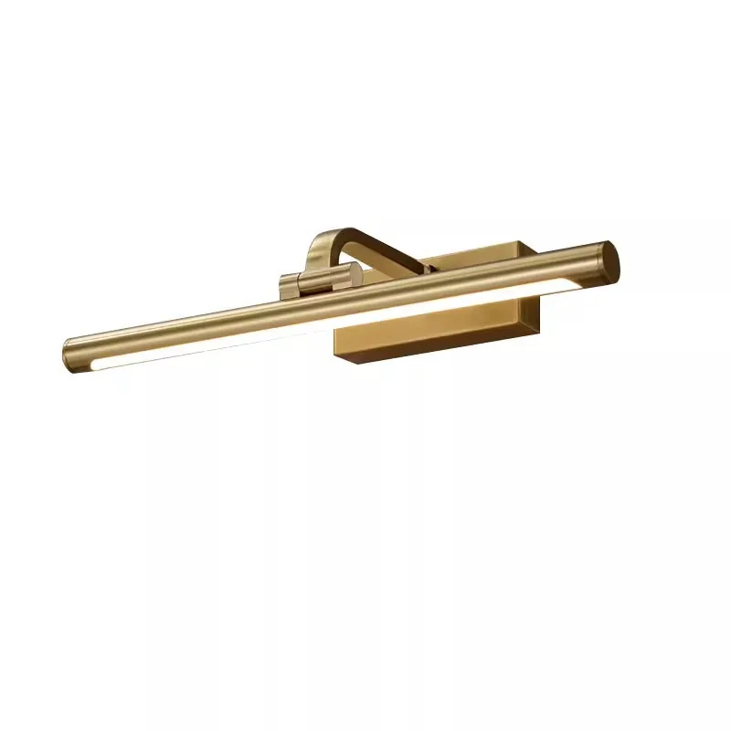 

Hotel light luxury bathroom wash basin mirror front corridor photo painting light American minimalist all copper wall lamp