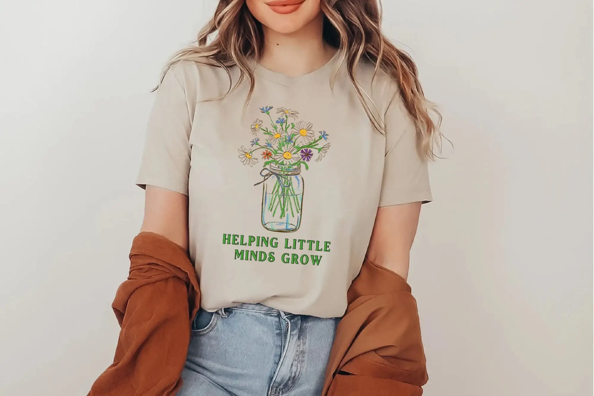 Teacher T Shirt Helping Little Minds Grow Special Education For Floral Flower