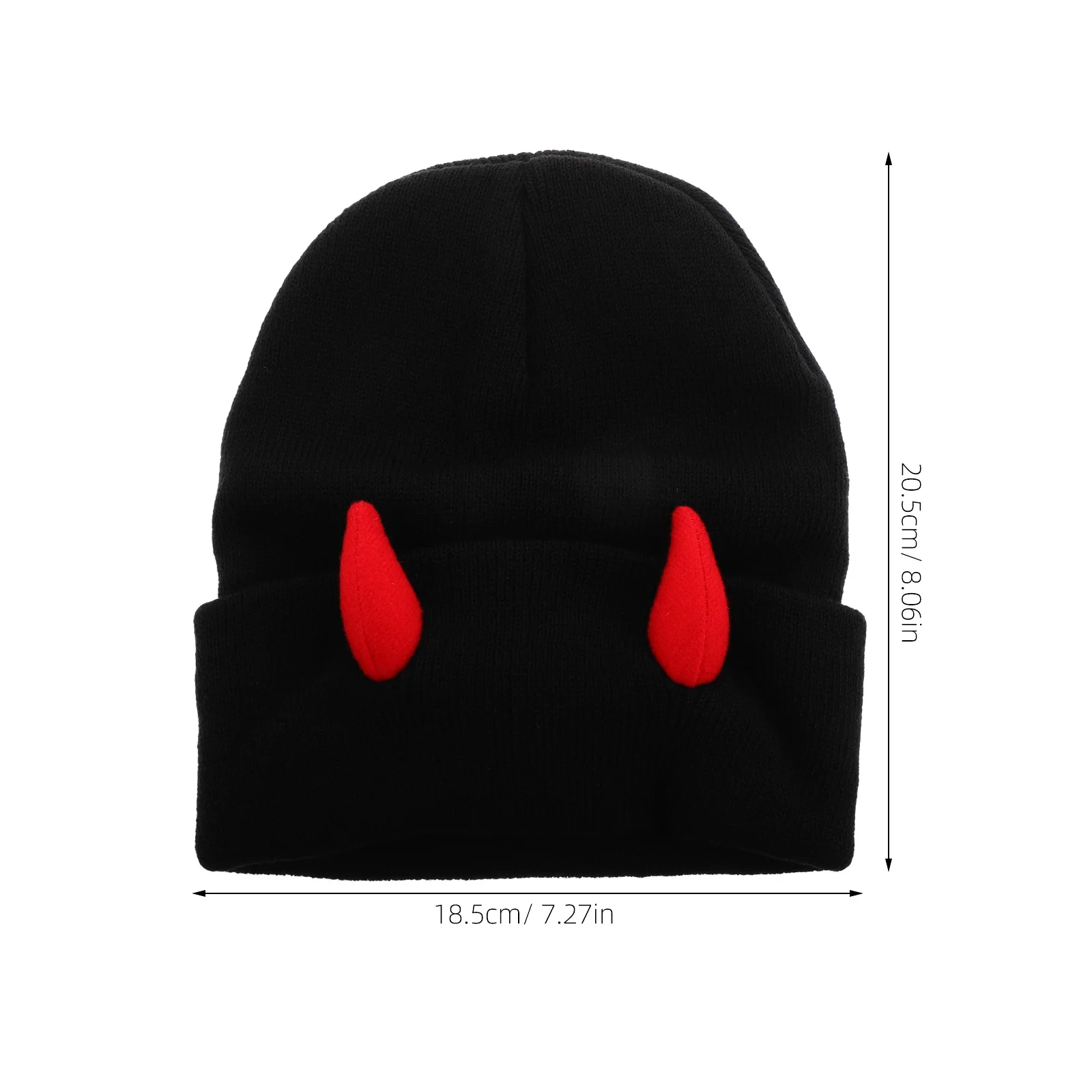 デーモンホーンニット帽子暖かいアクリルハロウィンビーニーユニークな雄牛の角のデザイン女性男性パーティー屋外ストリートファッションウェア