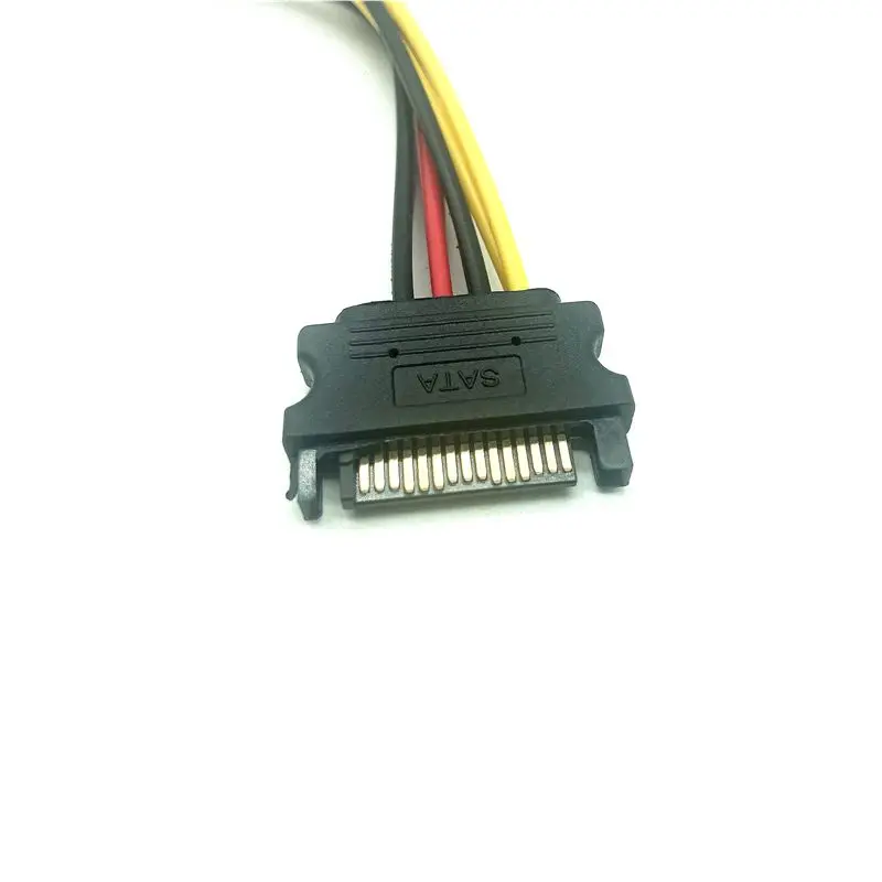 คุณภาพสูง15 Pin SATA ชาย2หญิง SATA Splitter Power Cable 20ซม.