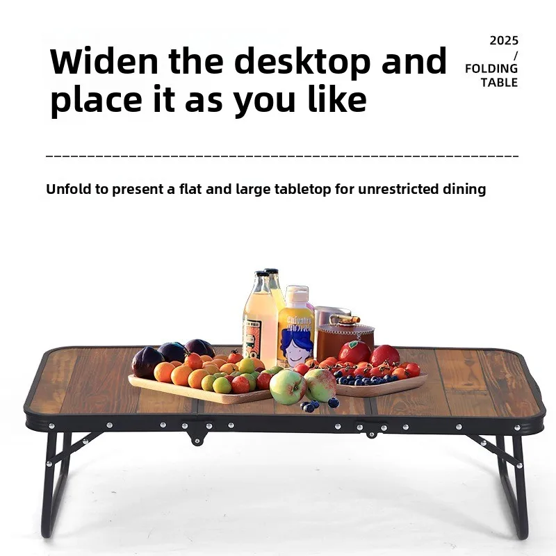 Camping self-driving travel folding table, outdoor night market stall table, camping picnic aluminum alloy table